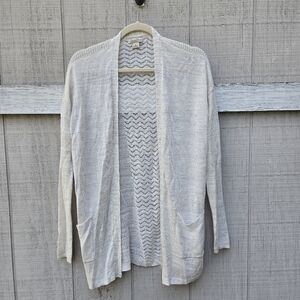 Lucky Brand Ivory Off-White Sheer Crotchet Lightweight Cardigan Medium M